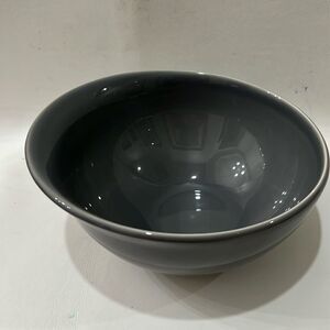 Williams Sonoma Bowl Gray Glass Portugal 3 1/2 Tall X 4 1/4 Tall 8 1/4 Round